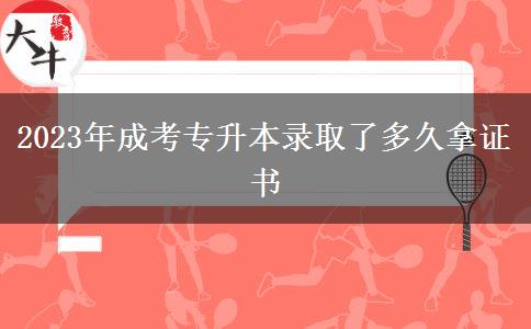 2023年成考專升本錄取了多久拿證書