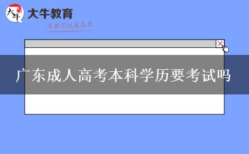 廣東成人高考本科學歷要考試嗎