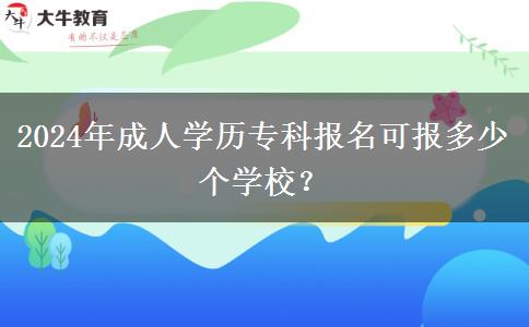 2024年成人學(xué)歷?？茍?bào)名可報(bào)多少個(gè)學(xué)校？