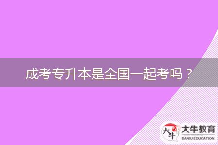 成考專升本是全國(guó)一起考嗎？