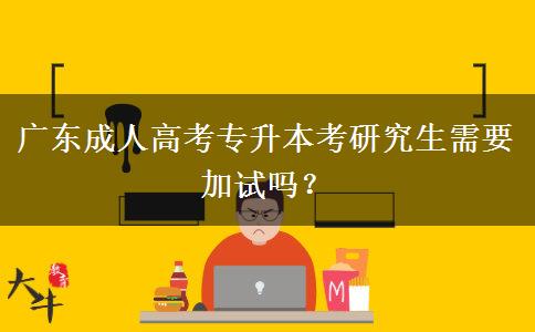 廣東成人高考專升本考研究生需要加試嗎？