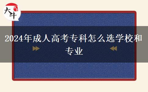 2024年成人高考?？圃趺催x學(xué)校和專業(yè)