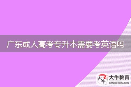 廣東成人高考專(zhuān)升本需要考英語(yǔ)嗎