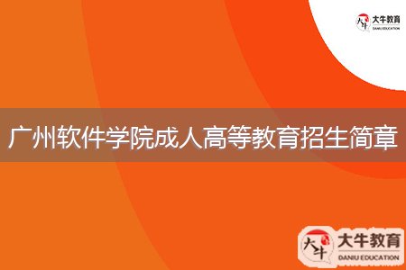 廣州軟件學(xué)院成人高等教育招生簡(jiǎn)章