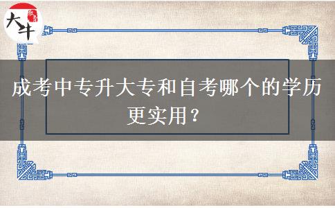 成考中專升大專和自考哪個的學(xué)歷更實(shí)用？