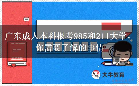 廣東成人本科報(bào)考985和211大學(xué)，你需要了解的事情