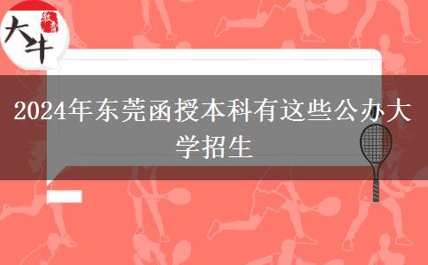 2024年東莞函授本科有這些公辦大學招生