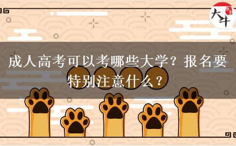 成人高考可以考哪些大學(xué)？報(bào)名要特別注意什么？