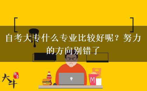 自考大專什么專業(yè)比較好呢？努力的方向別錯(cuò)了
