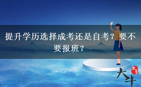 提升學(xué)歷選擇成考還是自考？要不要報(bào)班？