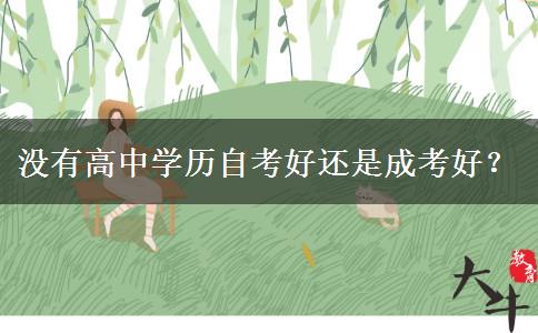 沒有高中學(xué)歷自考好還是成考好？