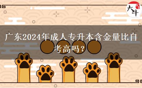 廣東2024年成人專升本含金量比自考高嗎？