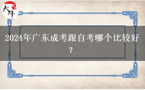 2024年廣東成考跟自考哪個(gè)比較好？