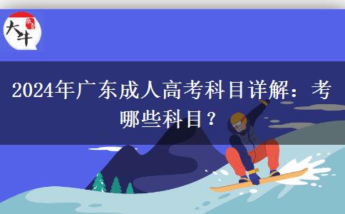 2024年廣東成人高考科目詳解：考哪些科目？