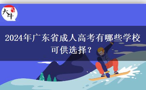 2024年廣東省成人高考有哪些學(xué)?？晒┻x擇？