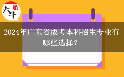 2024年廣東省成考本科招生專業(yè)有哪些選擇？