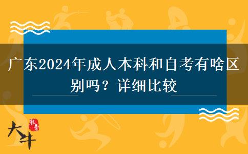 廣東2024年成人本科和自考有啥區(qū)別嗎？詳細(xì)比較