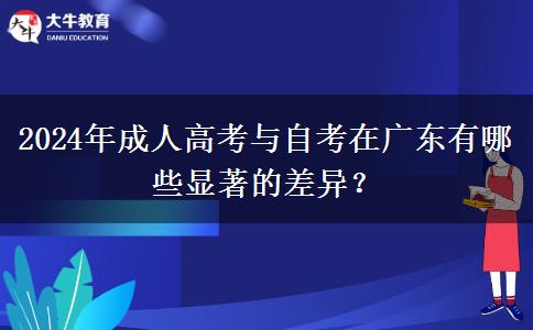 2024年成人高考與自考在廣東有哪些顯著的差異？