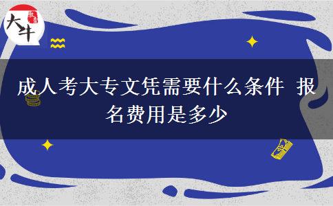 成人考大專文憑需要什么條件 報名費用是多少