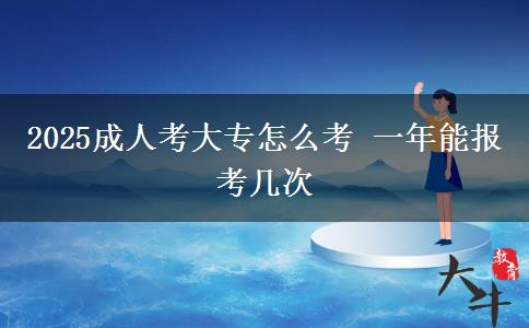 2025成人考大專怎么考 一年能報考幾次