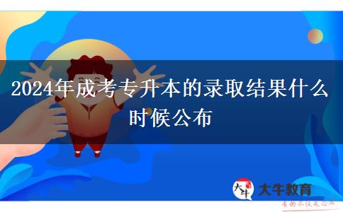 2024年成考專升本的錄取結果什么時候公布