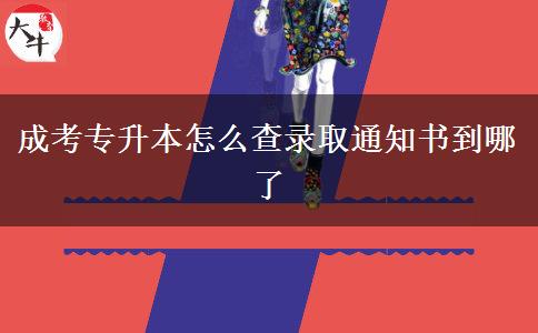成考專升本怎么查錄取通知書到哪了