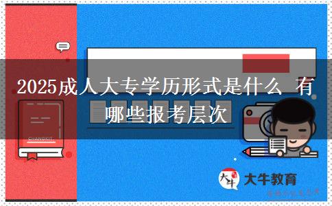 2025成人大專學歷形式是什么 有哪些報考層次