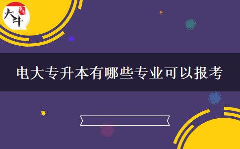 電大專升本有哪些專業(yè)可以報考