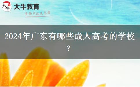 2024年廣東有哪些成人高考的學(xué)校？