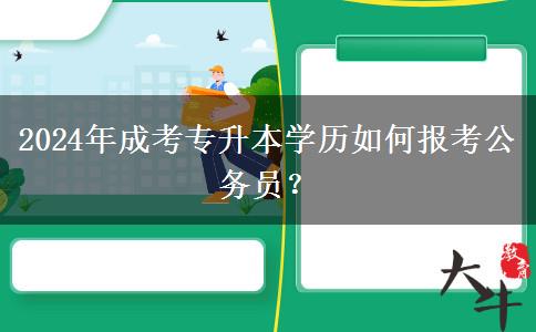 2024年成考專升本學(xué)歷如何報(bào)考公務(wù)員？