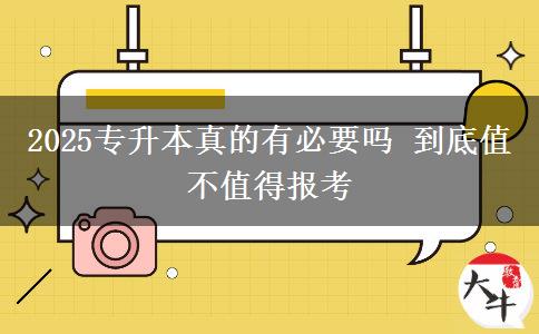 2025專升本真的有必要嗎 到底值不值得報(bào)考