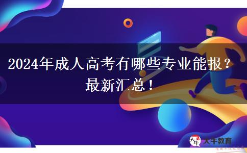 2024年成人高考有哪些專業(yè)能報？最新匯總！