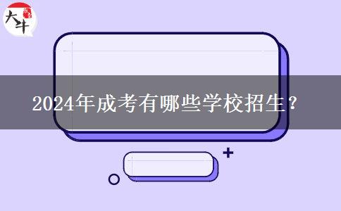 2024年成考有哪些學(xué)校招生？