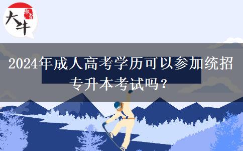 2024年成人高考學(xué)歷可以參加統(tǒng)招專升本考試嗎？