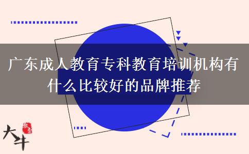 廣東成人教育?？平逃嘤?xùn)機(jī)構(gòu)有什么比較好的品牌推薦