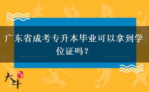 廣東省成考專升本畢業(yè)可以拿到學(xué)位證嗎？