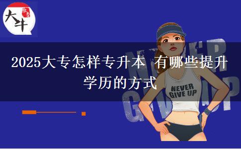 2025大專怎樣專升本 有哪些提升學歷的方式