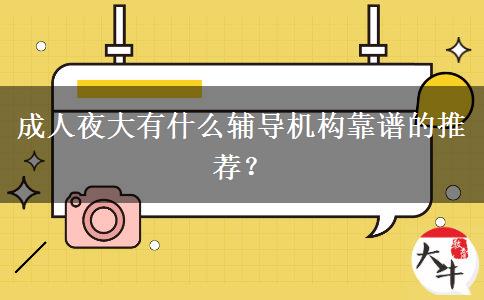 成人夜大有什么輔導(dǎo)機(jī)構(gòu)靠譜的推薦？