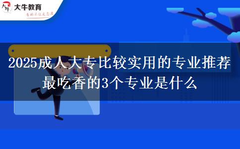 2025成人大專比較實用的專業(yè)推薦 最吃香的3個專業(yè)是什么