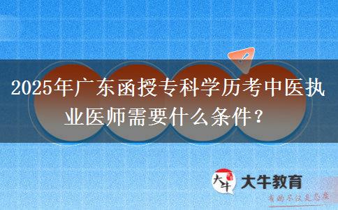 2025年廣東函授?？茖W(xué)歷考中醫(yī)執(zhí)業(yè)醫(yī)師需要什么條件？