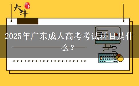 2025年廣東成人高考考試科目是什么？