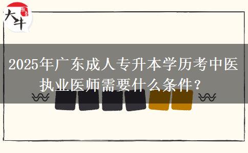 2025年廣東成人專升本學(xué)歷考中醫(yī)執(zhí)業(yè)醫(yī)師需要什么條件？