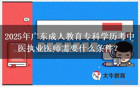 2025年廣東成人教育?？茖W(xué)歷考中醫(yī)執(zhí)業(yè)醫(yī)師需要什么條件？