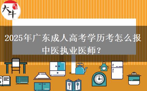 2025年廣東成人高考學(xué)歷考怎么報(bào)中醫(yī)執(zhí)業(yè)醫(yī)師？