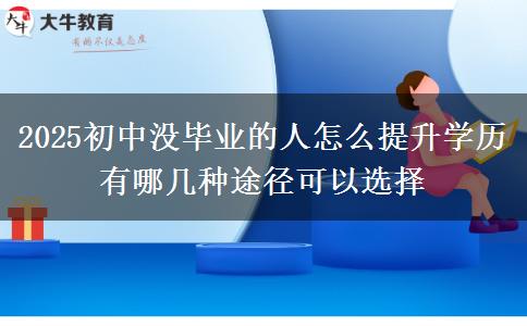2025初中沒畢業(yè)的人怎么提升學(xué)歷 有哪幾種途徑可以選擇