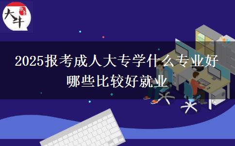 2025報考成人大專學什么專業(yè)好 哪些比較好就業(yè)