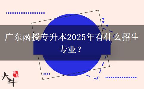 廣東函授專升本2025年有什么招生專業(yè)？