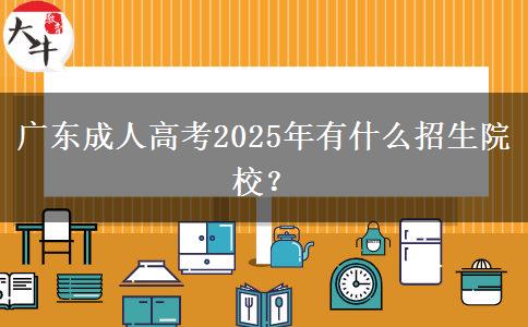 廣東成人高考2025年有什么招生院校？