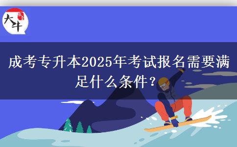 成考專升本2025年考試報(bào)名需要滿足什么條件？