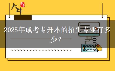 2025年成考專(zhuān)升本的招生專(zhuān)業(yè)有多少？
